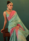 Sea Green Kanjivaram Soft Silk Saree