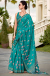 Sea Green Mul Mul Silk Saree