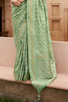 Sea Green Woven Banarasi Saree