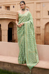 Sea Green Woven Banarasi Saree