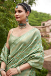 Sea Green Woven Banarasi Saree