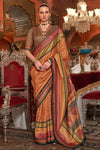 Sienna Orange Printed Patola Saree