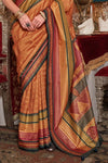 Sienna Orange Printed Patola Saree