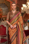 Sienna Orange Printed Patola Saree