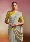 Silver Foil Woven Soft Silk Banarasi Saree With Designer Blouse