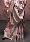 Silver Grey Digital Printed Soft Silk Saree