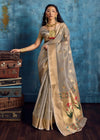 Silver Grey Paithani Tissue Silk Saree