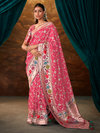 Rani Pink Banarasi Organza Silk Saree