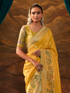 Golden Yellow Banarasi Organza Silk Saree