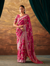 Magenta Banarasi Organza Silk Saree