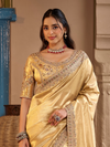 Gold Embroidered Designer Tissue Silk Saree