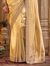 Gold Embroidered Designer Tissue Silk Saree