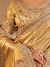 Gold Embroidered Designer Tissue Silk Saree