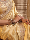 Gold Embroidered Designer Tissue Silk Saree