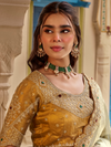 Ivory Cream Embroidered Designer Tissue Silk Saree