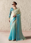 Sky Blue Ivory Ombre Organza Saree