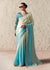 Sky Blue Ivory Ombre Organza Saree