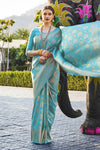 Sky Blue Kanjivaram Silk Saree