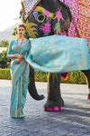 Sky Blue Kanjivaram Silk Saree