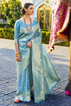 Sky Blue Kanjivaram Silk Saree