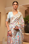 Sky Blue Kashmiri Pashmina Saree