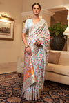 Sky Blue Kashmiri Pashmina Saree