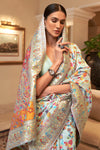 Sky Blue Kashmiri Pashmina Saree