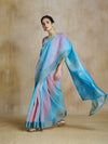 Sky Blue Multicolor Art Silk Digital Printed Saree