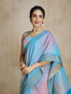 Sky Blue Multicolor Art Silk Digital Printed Saree