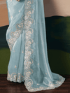 Sky Blue Organza Silk Saree