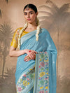 Sky Blue Zari Woven Paithani Banarasi Silk Saree