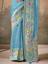 Sky Blue Zari Woven Paithani Banarasi Silk Saree