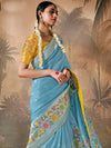 Sky Blue Zari Woven Paithani Banarasi Silk Saree