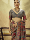 Slate Grey Kashmiri Kani Handloom Cotton Silk Saree