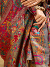 Slate Grey Kashmiri Kani Handloom Cotton Silk Saree
