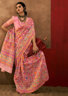 Soft Baby Pink Kashmiri Chinar Cotton Pashmina Saree