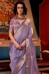 Soft Lavender Chiffon Silk Saree