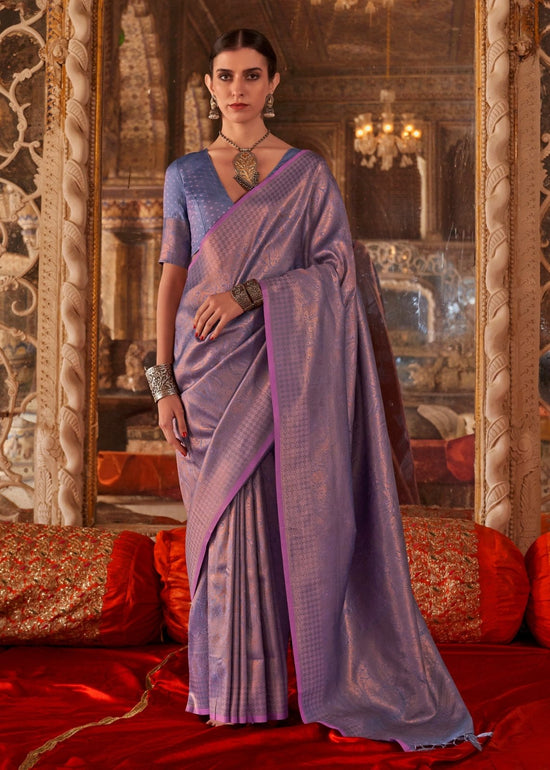 Soft Lavender Kanjivaram Silk Saree