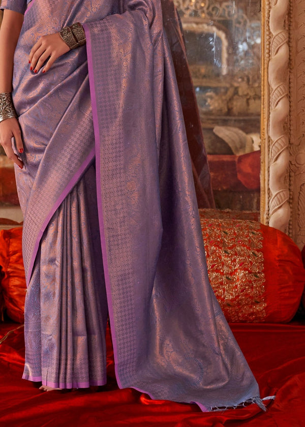 Soft Lavender Kanjivaram Silk Saree