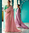 Soft Lavender Organza Saree with Embroidered Border