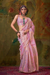 Soft Lavender Pink Organza Silk Saree