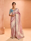 Soft Pastel Pink Banarasi Bridal Tissue Silk Saree