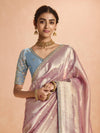 Soft Pastel Pink Banarasi Bridal Tissue Silk Saree