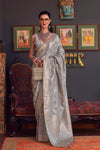 Spanish Gray Festive Wear Banarasi Katan Silk Saree