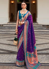 Spanish Purple Paithani Soft Silk Saree