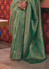 Spring Green Dual Tone Woven Kanjivaram Silk Saree