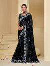 Stunning Black Banarasi Silk Saree With Grand Embroidery