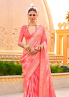 Sunset Peach Soft Silk Saree