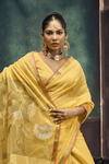 Sunshine Yellow Banarasi Cotton Silk Saree