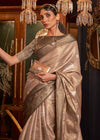 Tan Brown Zari Woven Banarasi Tanchoi Silk Saree